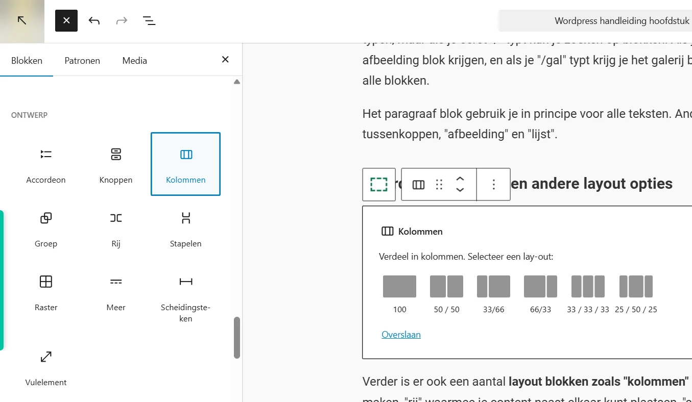 Layout met meerdere kolommen