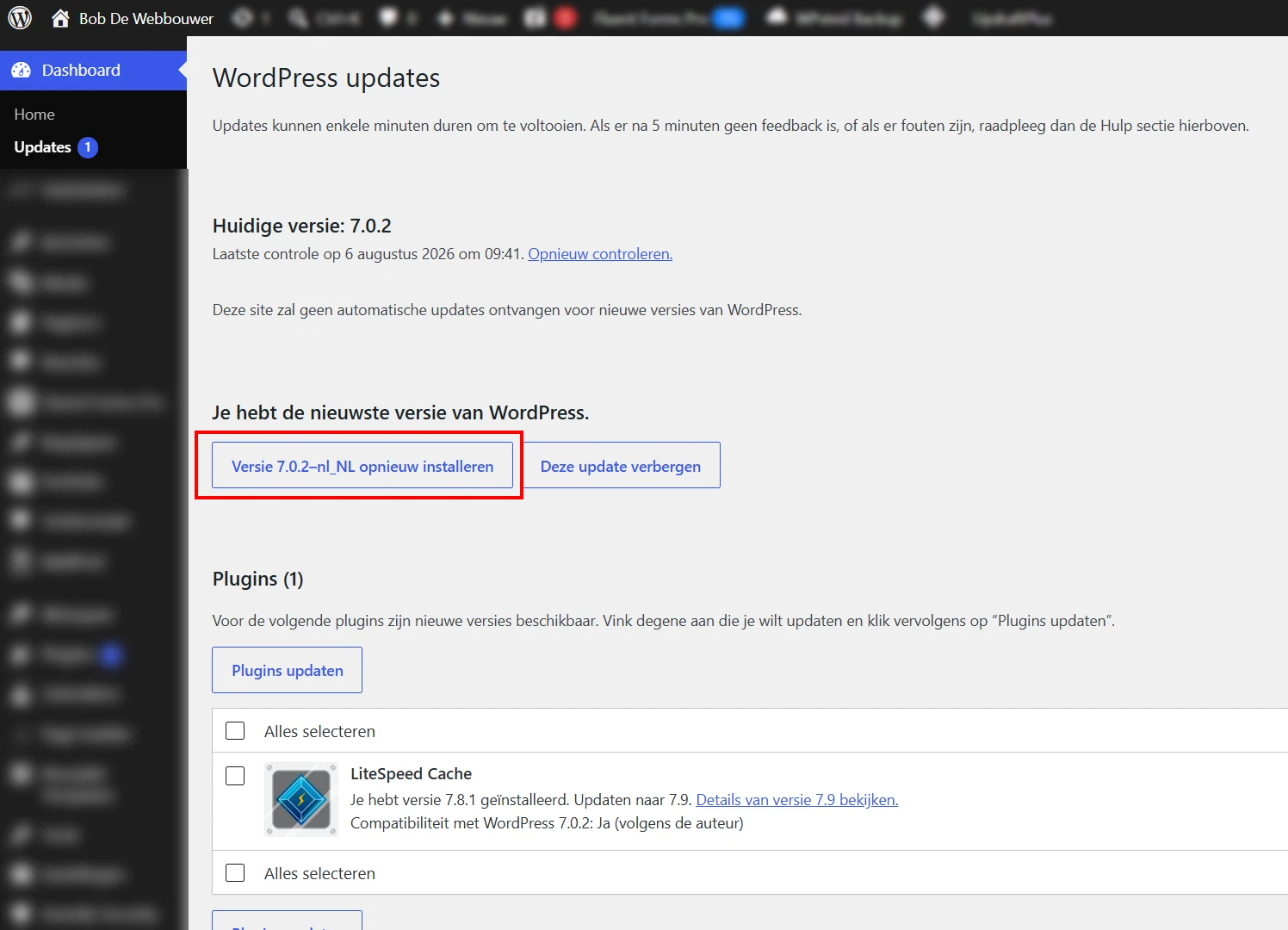 WordPress opnieuw installeren na hack