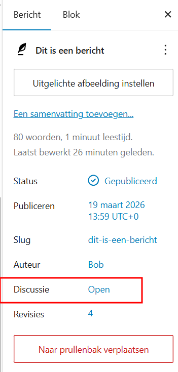 WordPress reacties / discussie