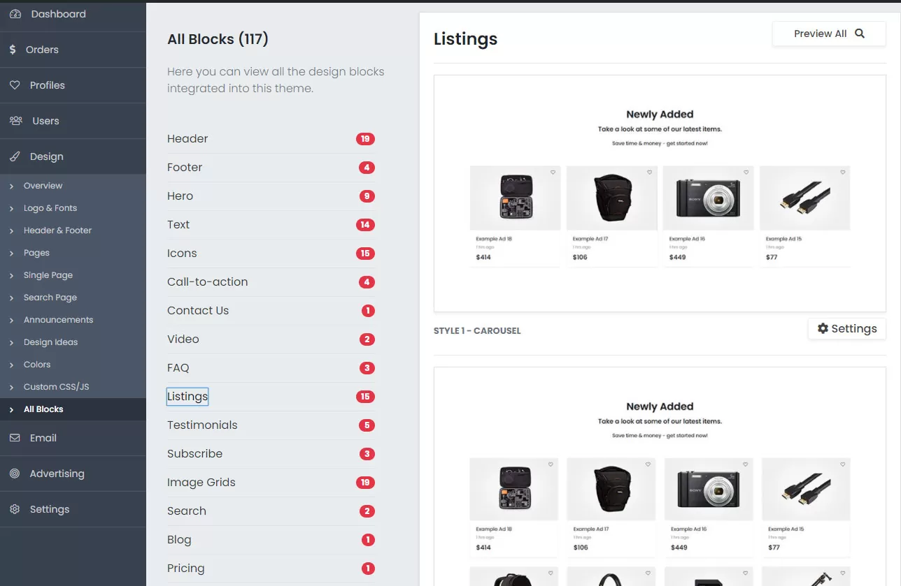 PremiumPress Elementor blocks