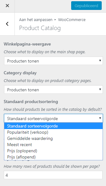 WooCommerce Productsortering