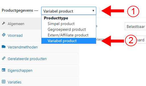 WooCommerce variabel product instellen