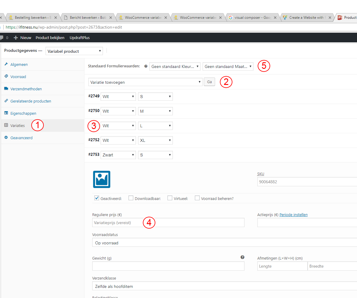 WooCommerce variaties toevoegen